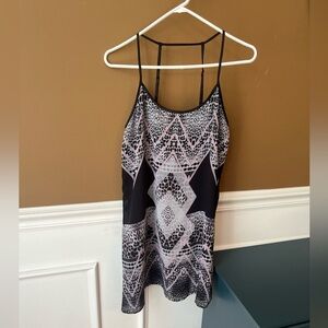 Buffalo David Bitton Black Geometric Mini Dress Size M Bra Back Y2K Slip Dress